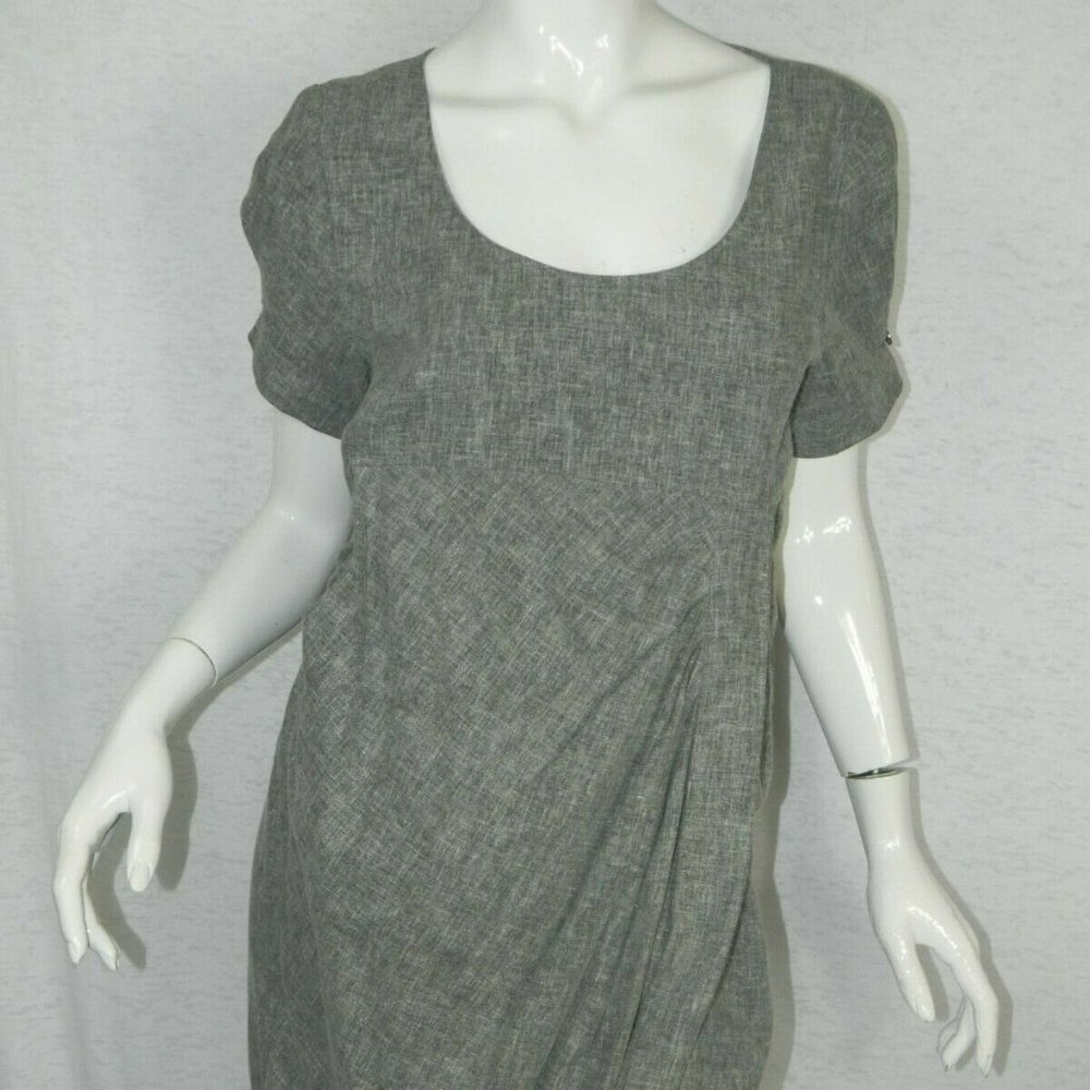 Manoush Dress Gray Linen Blend Sheath Size 10